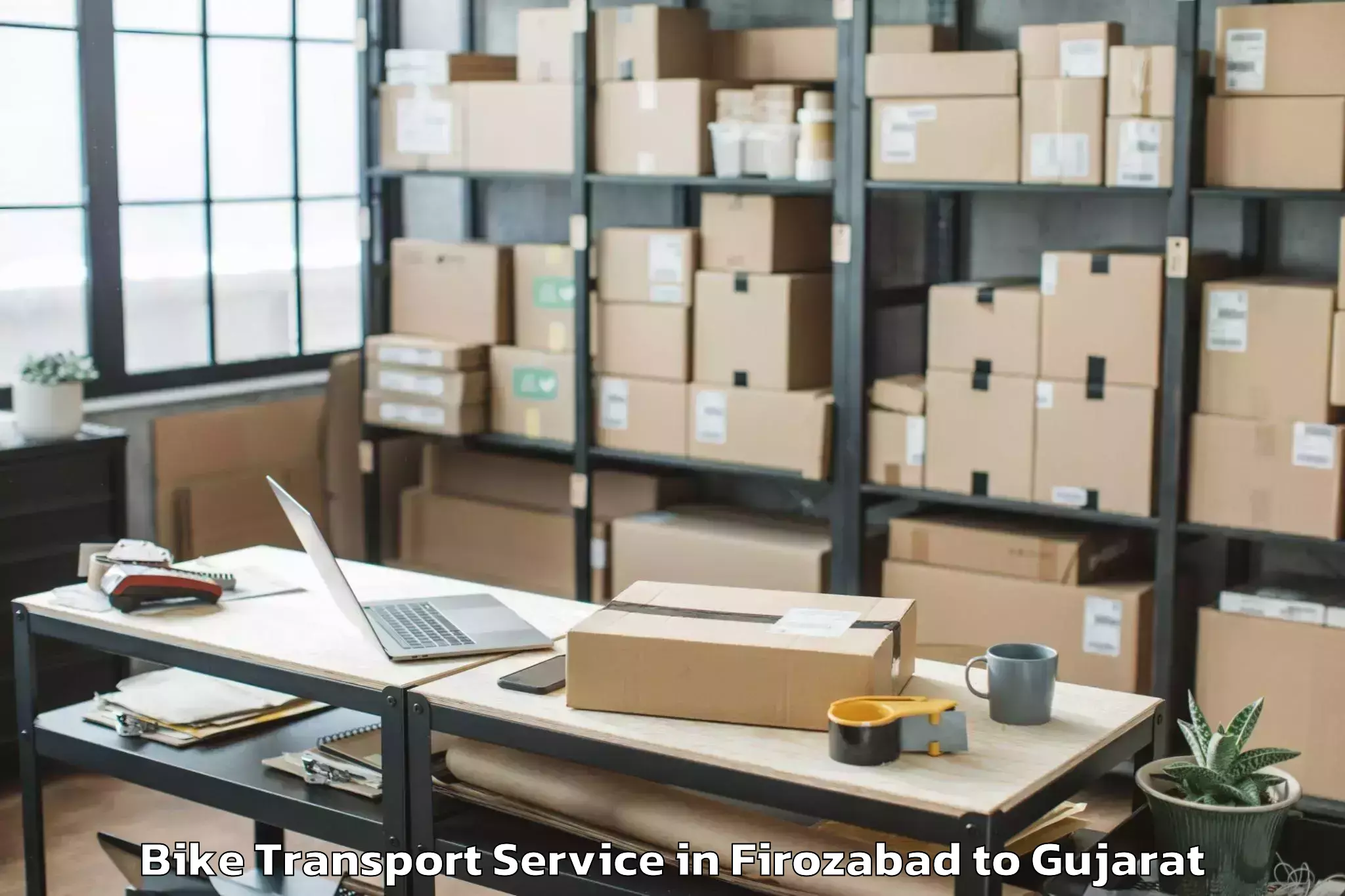 Affordable Firozabad to Vadnagar Bike Transport